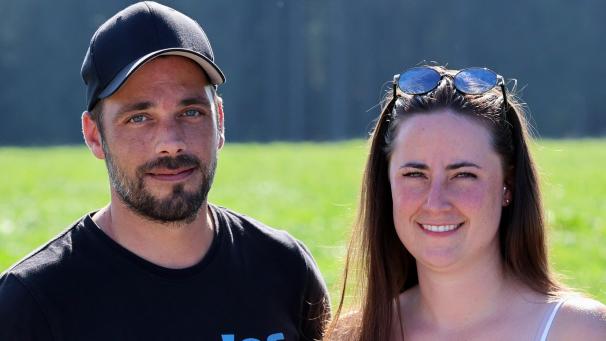 <p>Dany Born und Beifahrerin Céline Velz</p>