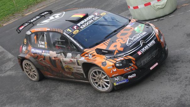 <p>Maxime Potty (Citroën) führt bei der East Belgian Rally.</p>