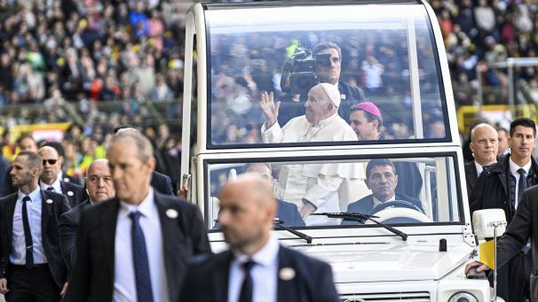 <p>Papst Franziskus bei seinem Besuch im in Brüssel</p>