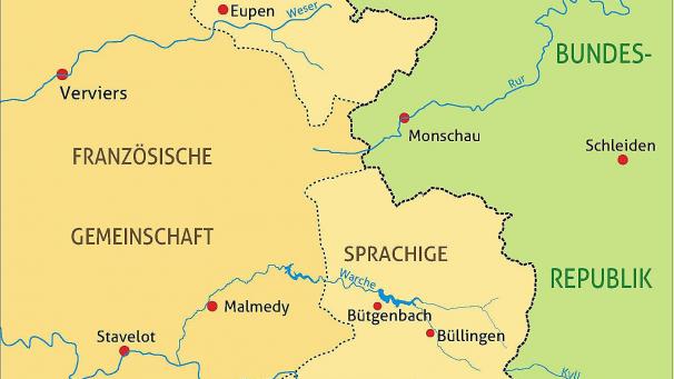 <p>Ausschnitt des Gebietes der Deutschsprachigen Gemeinschaft seit 1984</p>