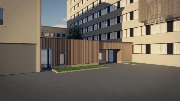 <p>Ansicht von der Notaufnahme auf die Intensivstation.</p>