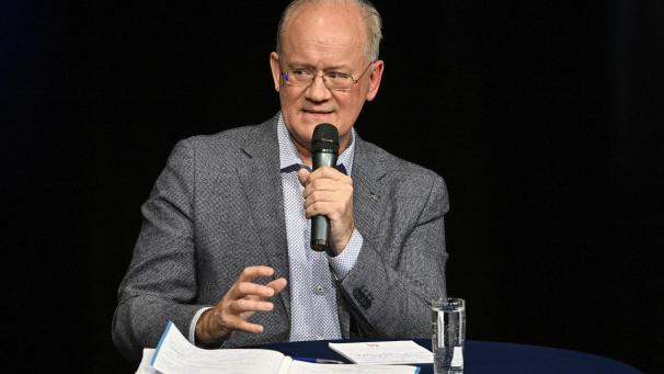 <p>Der St.Vither Bürgermeister Herbert Grommes bei der Wahldebatte des GrenzEcho am 8. Oktober</p>