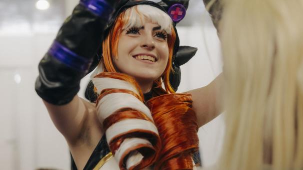 <p>Auffallende Erscheinung: Cosplayer</p>