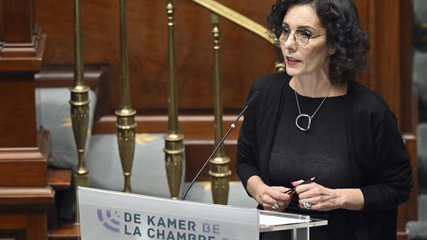 <p>Die diensttuende Außenministerin Hadja Lahbib vor einigen Wochen in der Kammer</p>