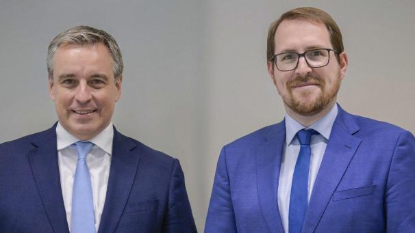 <p>DG-Bildungsminister Jérôme Franssen mit dem luxemburgischen Amtskollegen Claude Meisch (l.)</p>