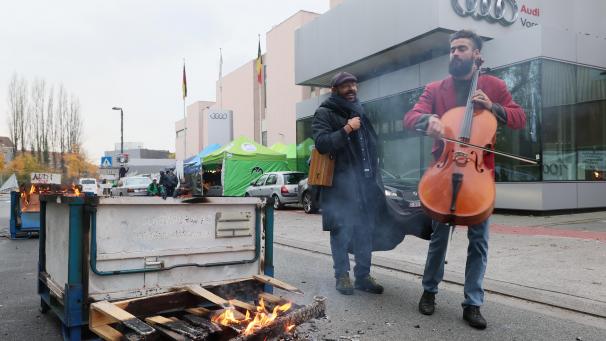 <p>Vor dem Brüsseler Audi-Werk wurde am Mittwoch wieder protestiert.</p>