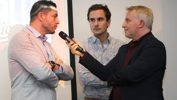 <p>Vorstellung der Spa Rally (v.l.): Cédric Cherain, Renaud Herman und Pressesprecher Vincent Franssen</p>