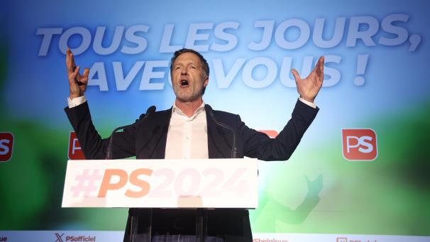 <p>Aufbruchstimmung? PS-Chef Paul Magnette am Tag vor den Kommunalwahlen</p>