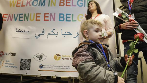 <p>Syrische Flüchtlinge, die 2017 durch einen humanitären Korridor den Weg nach Belgien fanden.</p>