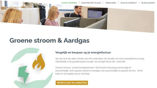 <p>Blick auf die Webseite des Unternehmens Elegant, das in Zukunft nur noch in Flandern aktiv ist.</p>