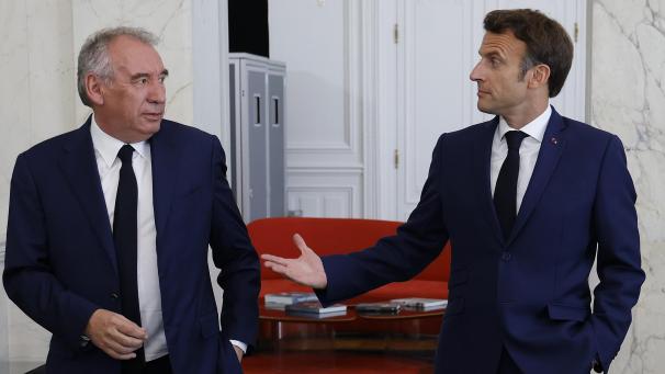 <p>François Bayrou (links)und Emmanuel Macron (rechts)</p>