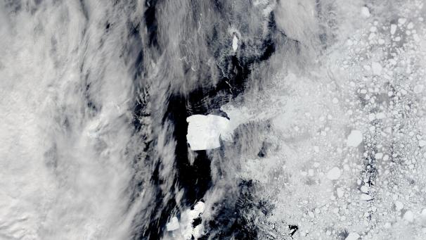 <p>Dieses Satellitenbild zeigt den Eisbergs A23a.</p>