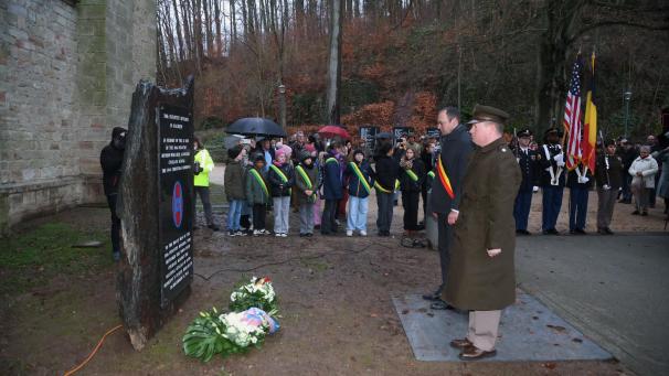 <p>In Baugnez wurde der 84 Soldaten gedacht, die dort ihr Leben ließen.</p>
