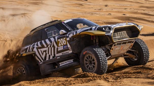 <p>Der Belgier Guillaume de Mévius hat sich im Mini bei der Marokko-Rallye auf die Dakar 2025 vorbereitet.</p>