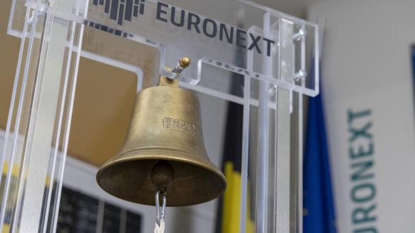 <p>Die berühmte Glocke in der Brüsseler Börse</p>