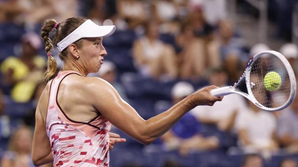 <p>Elise Mertens in Aktion</p>