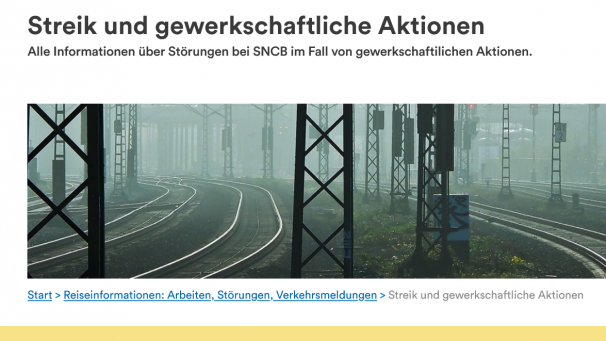 <p>Die SNCB informiert auf ihrer Webseite über die Auswirkungen des Streiks, der Sonntagabend beginnt. Erst Dienstagmorgen sollen die Züge wieder wie üblich fahren.</p>