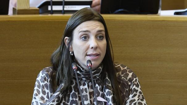 <p>Christine Mauel im Regionalparlament in Namur</p>