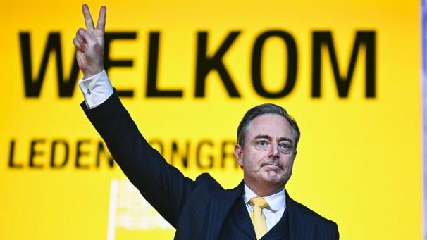 <p>Bart De Wever während des N-VA-Parteikongresses am Sonntag</p>
