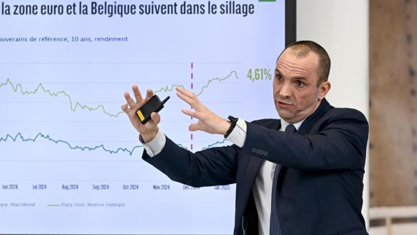 <p>Koen De Leus, Chefökonom von BNP Paribas Fortis, erläutert die Entwicklung der Zinsen.</p>