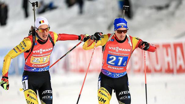 <p>Marek Mackels (l.) und Thierry Langer starten in die Biathlon-Weltmeisterschaft.</p>