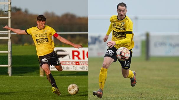 <p>Freude in Raeren-Eynatten: Fabrice Stoffels und Cédric Laschet laufen über den Sommer hinaus in schwarz-gelb auf.</p>