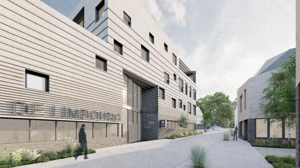 <p>So soll das neue Verwaltungsgebäude in Dolhain künftig aussehen.</p>