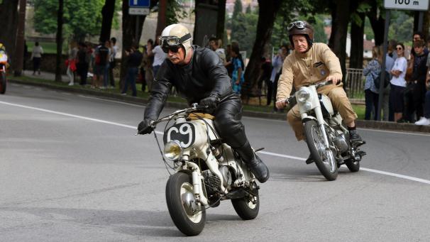 <p>Der Eupener René Opsomer (#69) trat mit einem Rennroller der Marke Moto Rumi an.</p>