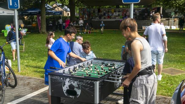 <p>Kickern stand vor allem bei Jungs hoch im Kurs.</p>