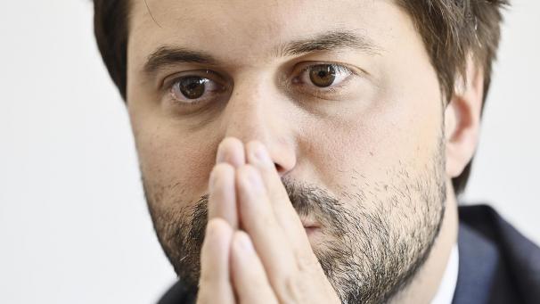 <p>MR chairman Georges-Louis Bouchez pictured during a press conference about a proposal for the negotiations to form a new government for the Brussels Capital Region, organized by French-speaking liberal party MR on Wednesday 28 May 2025, in Brussels. BELGA PHOTO ERIC LALMAND</p>