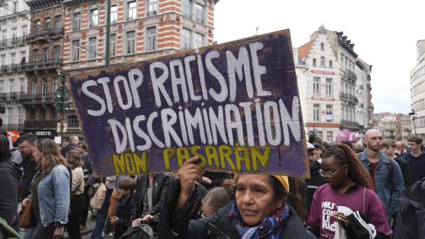 <p>Eindrücke einer Demonstration gegen Rassismus in Brüssel</p>