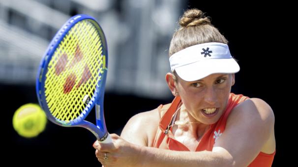 <p>Elise Mertens in Rosmalen in Aktion</p>