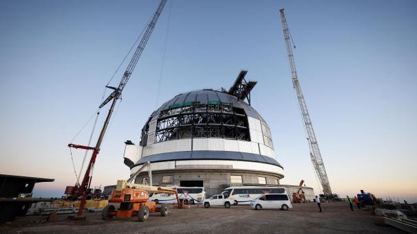 <p>Baustelle des Extremely Large Telescope auf dem Berg Cerro Armazones in Chile. Die Anlage soll einen Hauptspiegel von 39 Metern Durchmesser haben und damit das größte Teleskop der Welt für sichtbares und für Infrarotlicht werden.</p>