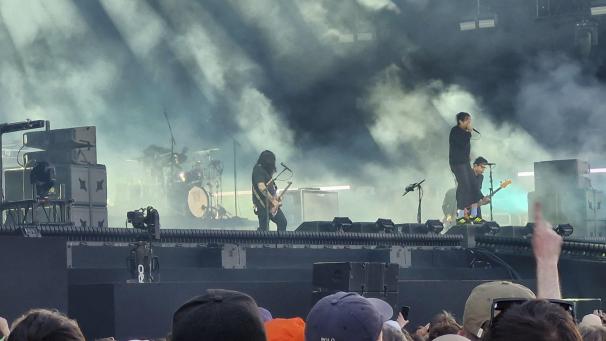 <p>„Deftones“ während ihres Auftritts am Donnerstagabend.</p>