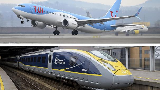 <p>Flug vs. Zug: Ein Vergleich zwischen Flugzeug und Bahn offenbart große Unterschiede bei Preis, Klima und politischer Unterstützung.</p>