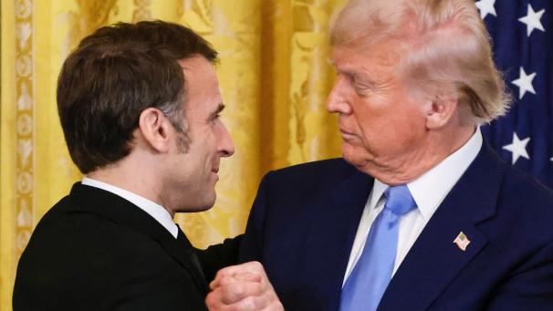 <p>Frankreich Präsident Macron pocht auf Gegenmaßnahmen nach Trumps Zollankündigung.</p>