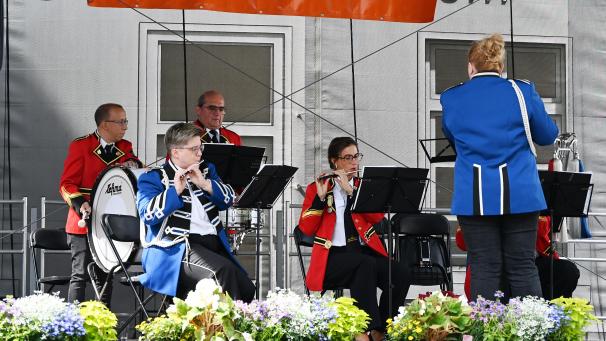 <p>Die Königliche Spielvereinigung Bütgenbach-Berg-Büllingen sorgte am Samstag für musikalische Unterhaltung.</p>