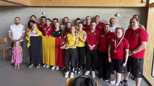 <p>Die belgische Riege der Sportschützen in Luxemburg</p>