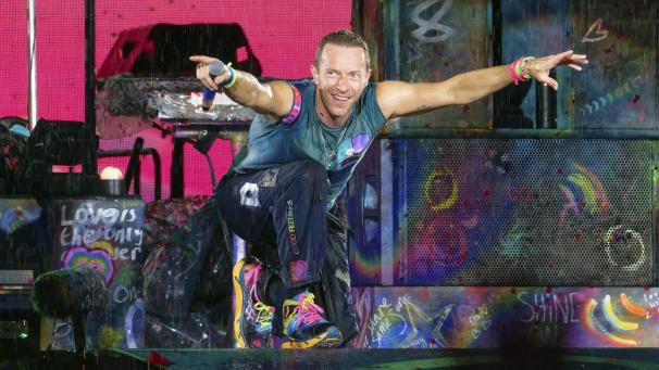 <p>Chris Martin, Sänger der britischen Band Coldplay, bei einem Konzert in Düsseldorf im Jahr 2024.</p>