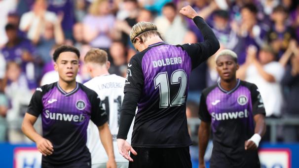 <p>Kasper Dolberg traf am Donnerstagabend im Anderlechter Lotto Park.</p>