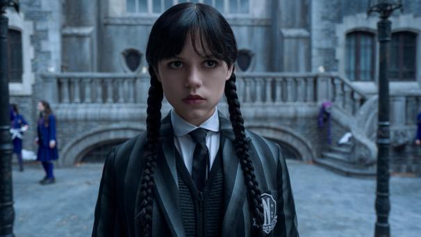 <p>Auf diesem von Netflix zur Verfügung gestellten undatierten Bild ist Jenna Ortega als Wednesday Addams in der zweiten Staffel der Netflix-Serie „Wednesday“ zu sehen.</p>