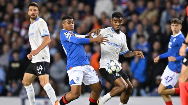<p>Club Brügge - hier mit Onyedika in Aktion - will gegen die Rangers Tür zur Ligaphase aufstoßen.</p>