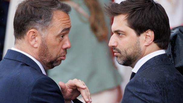 <p>Ende einer vermeintlichen „Bromance“: Maxime Prévot (l.) und Georges-Louis Bouchez</p>