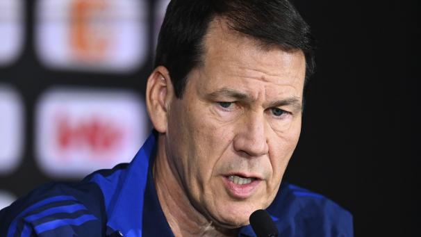 <p>Rudi Garcia bei der Pressekonferenz am Freitagnachmittag in Tubize</p>