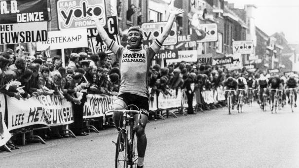 <p>Walter Godefroot während der Belgienrundfahrt im Jahr 1976</p>