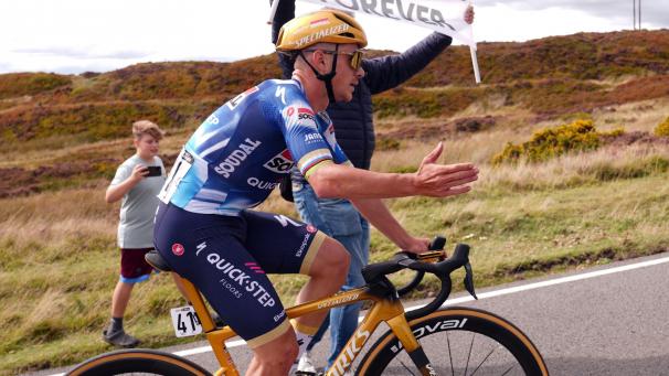 <p>Remco Evenepoel in Aktion am Samstag</p>