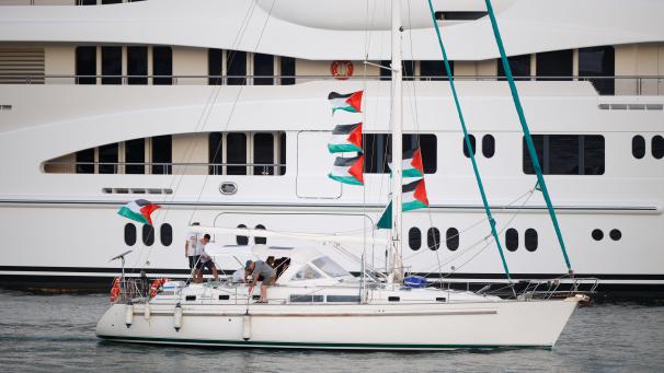 <p>Die „Global Sumud Flotilla“ verlässt wieder den Hafen von Barcelona.</p>