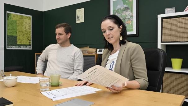 <p>Die beiden Ecolo-Fraktionsmitglieder Andreas Jerusalem und Fabienne Colling</p>