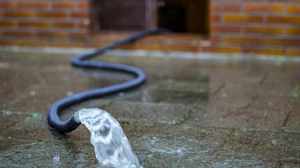 <p>Starkregenfolgen in NRW: In Mönchengladbach wird Wasser aus einem vollgelaufenen Keller über einen Schlauch auf den Gehweg geleitet. Auch in Ostbelgien brachten die jüngsten Regenbänder außergewöhnliche Mengen – vielerorts blieben die Pegelspitzen dank aufnahmefähiger Böden jedoch unter kritischen Marken.</p>