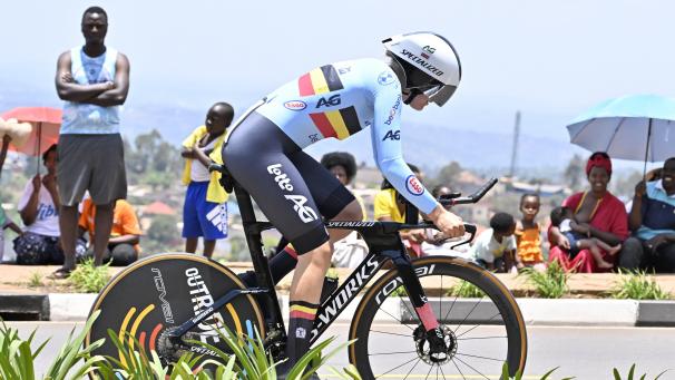 <p>Marthe Goossens in Kigali in Aktion</p>